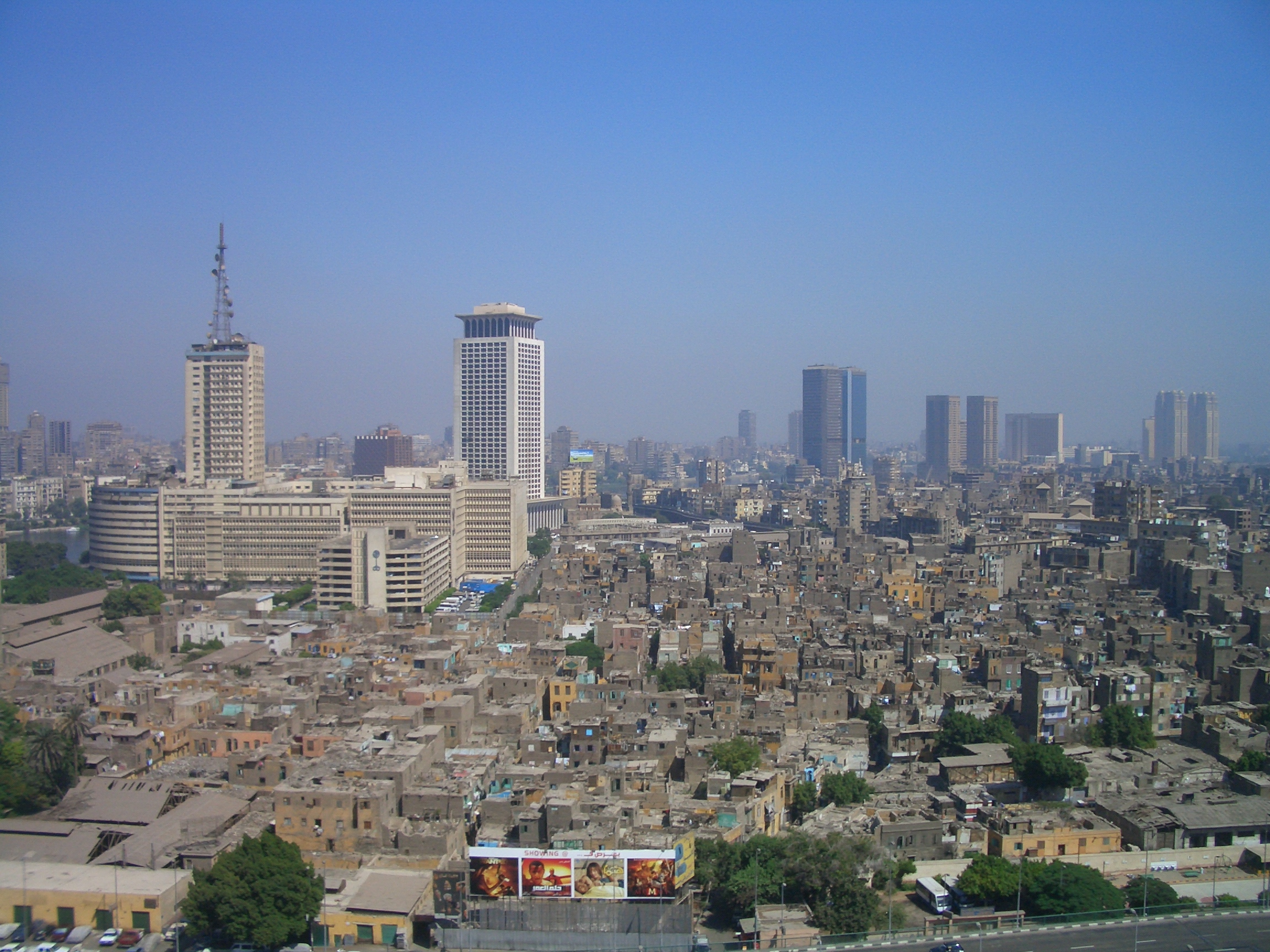 Cairo skyline seen from above the city
